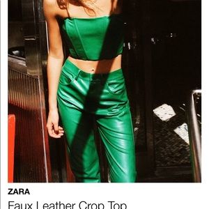 Zara green faux leather set
